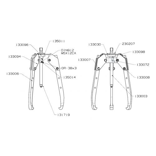 EXTRACTOR FORZA SERIE 1300ALT AUTOCENTRANTE DE 3 PATAS